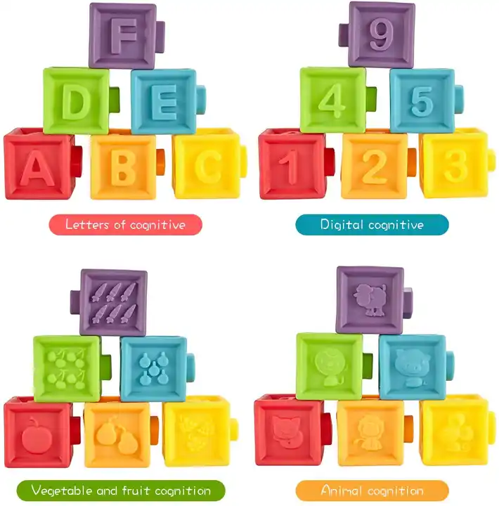 Set 12 Cuburi Moi si Senzoriale pentru Bebelusi cu Diferite Texturi [4]
