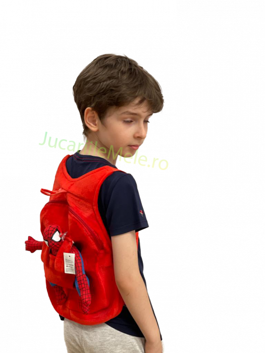 Rucsac din plus de tip ghiozdanel pentru copii Rosu SpiderMan [4]