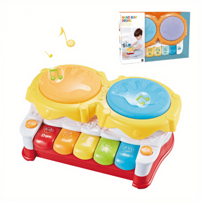 Jucarie Muzicala pentru Bebelusi, Toba si Pian, Multicolor [2]