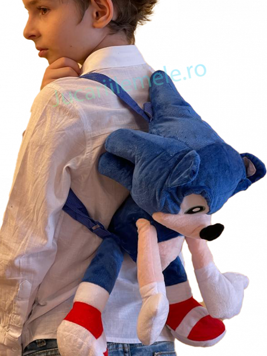 Rucsac din plus de tip ghiozdanel pentru copii Albastru Sonic the Hedgehog [4]