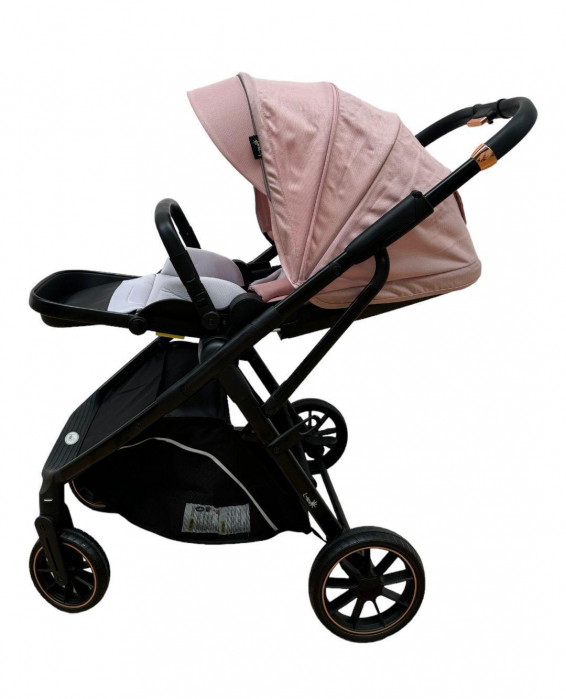 Carucior Sport Pliabil Reversibil cu Geanta si Husa Picioare - Roz [6]