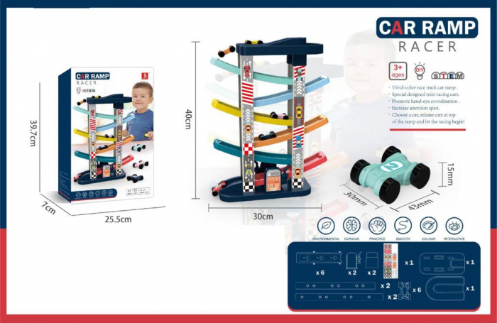 Circuit cu 6 Rampe Colorate si 6 Masinute [5]