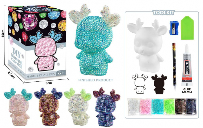 Kit DIY creativ, Ren, Unicorn si Ursulet cu Diamante 5D [8]