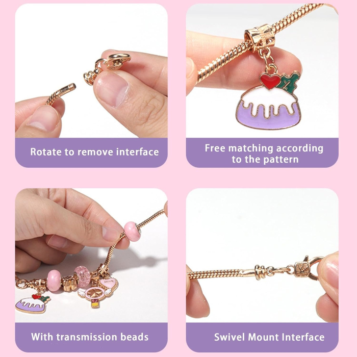 Set Creativ DIY pentru Bratari, Blind Box, cu Margele si Talismane Tematice, Multicolor [3]