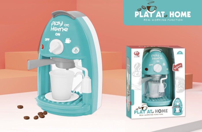 Masina de Cafea de Jucarie pentru Copii, Turcoaz, cu Lumini, Muzica si Efect de Abur [2]