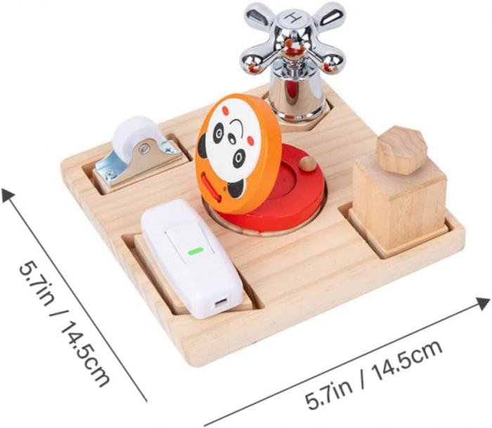 Busy Board din Lemn, Placa cu 5 Activitati [9]