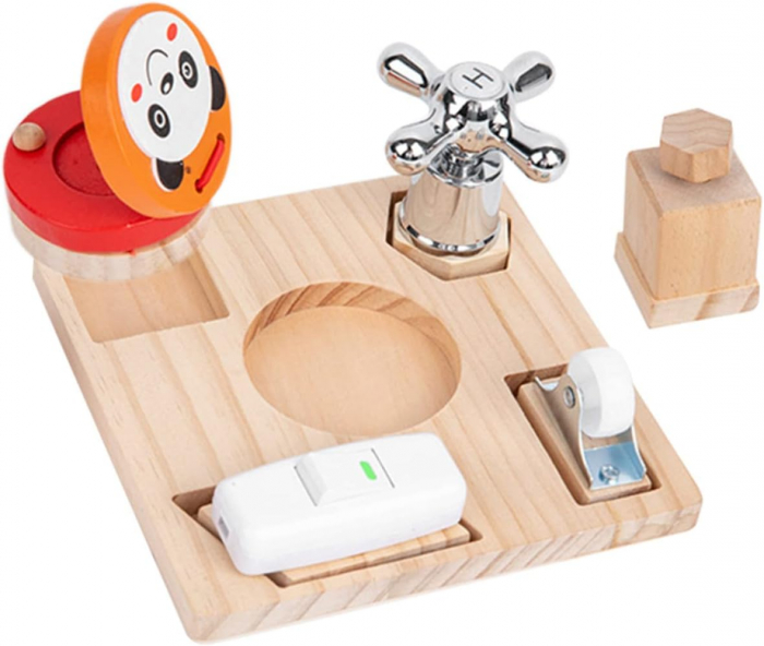 Busy Board din Lemn, Placa cu 5 Activitati [1]