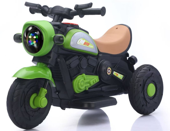 Motocicleta Electrica pentru Copii, 3-6 Ani, cu Lumini Interactive LED, Port USB, Muzica si Roti Laterale de Sprijin, Verde [2]