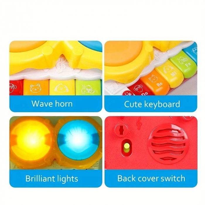 Jucarie Muzicala pentru Bebelusi, Toba si Pian, Multicolor [3]