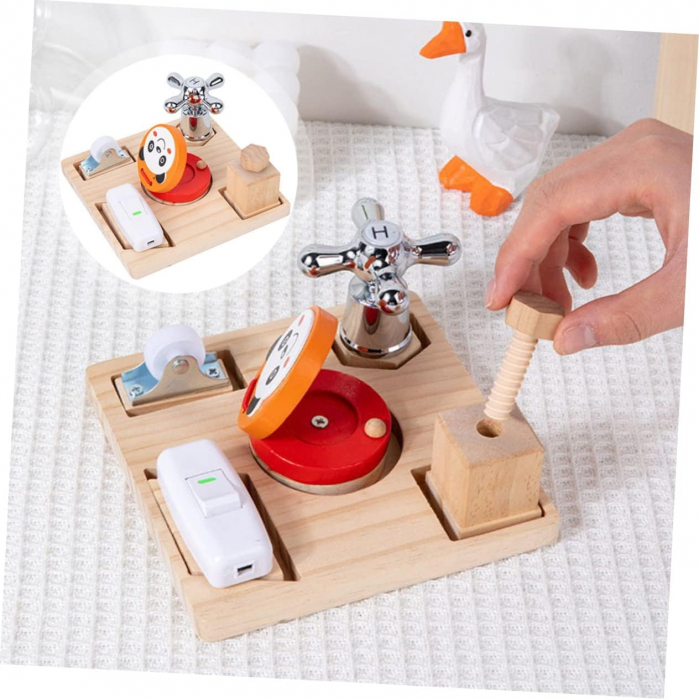 Busy Board din Lemn, Placa cu 5 Activitati [6]