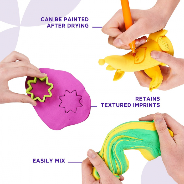 Air Clay pentru modelaj, 200g, Okto - Mov [4]