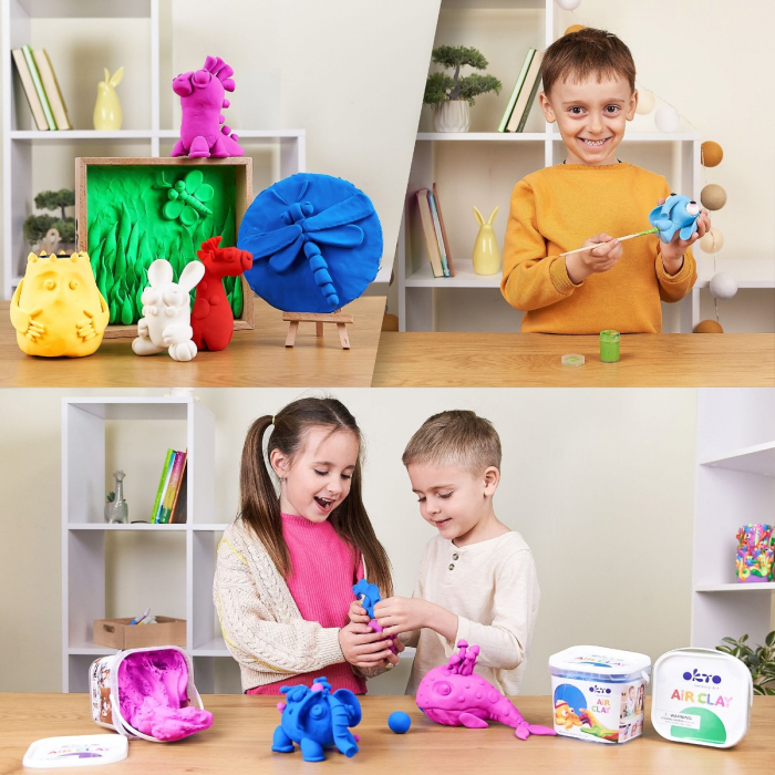 Air Clay pentru modelaj, 200g, Okto - Mov [6]