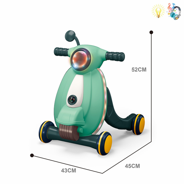 Antemergator si Centru de Activitati 2 in 1 cu Muzica, Lumini, Turcoaz [5]