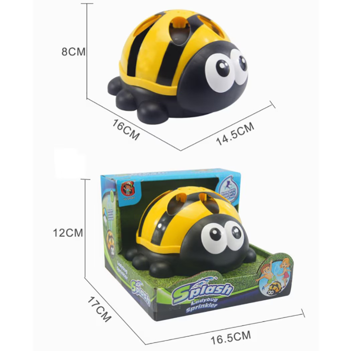 Aspersor Rotativ pentru Copii Model Buburuza, Jucarie de Apa pentru Gradina si Gazon cu Conectare la Furtun, GALBEN [3]