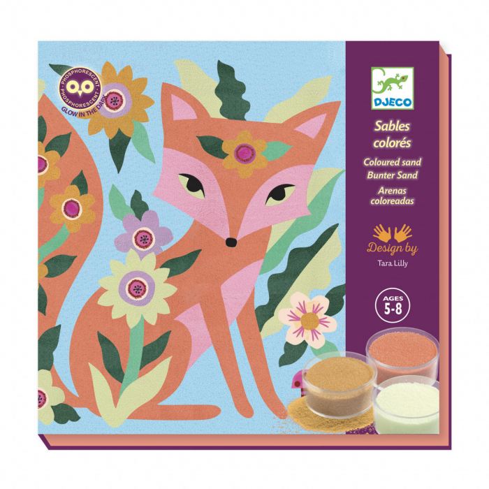 Atelier creativ cu nisip fluorescent Animale luminoase, Djeco [5]
