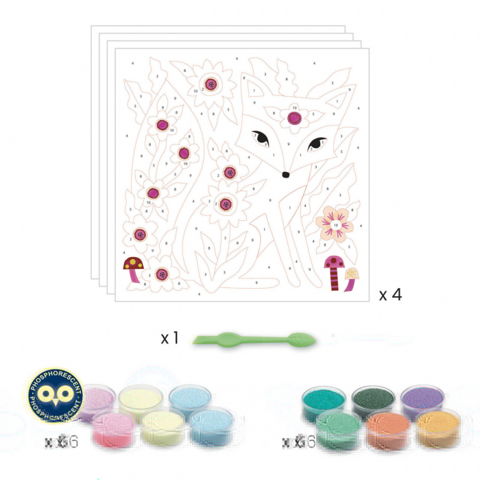 Atelier creativ cu nisip fluorescent Animale luminoase, Djeco [8]