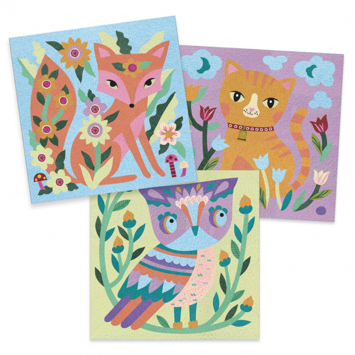 Atelier creativ cu nisip fluorescent Animale luminoase, Djeco [2]
