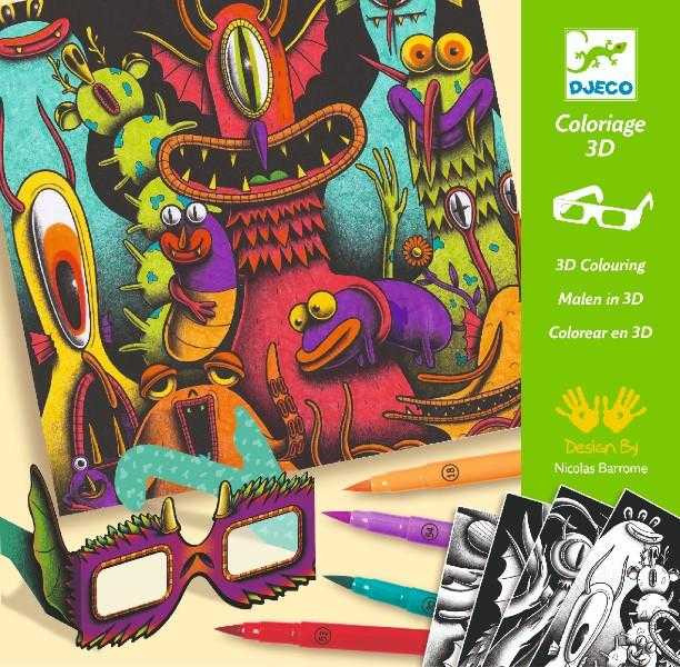 Atelier de colorat 3D Monstruleti simpatici, Djeco [1]