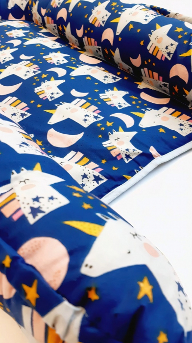 Baby nest din bumbac, Appekids, Navy [6]