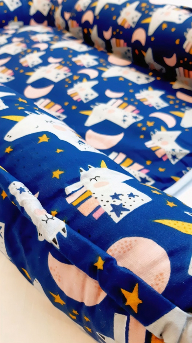 Baby nest din bumbac, Appekids, Navy [4]