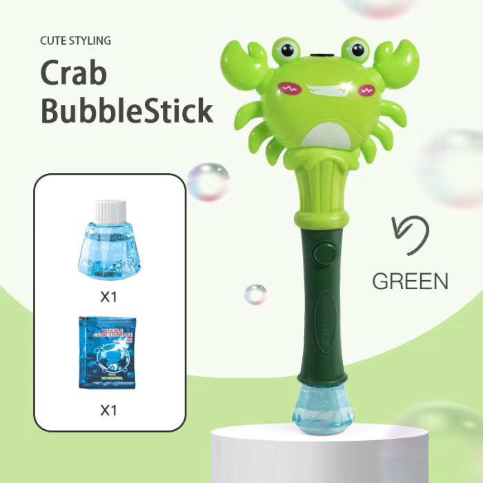 Bagheta Automata de Facut Baloane de Sapun pentru Copii cu Lumini si Muzica, Model Crab, VERDE [2]
