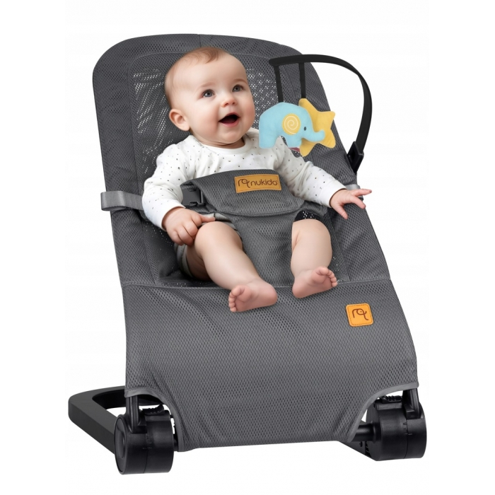 Balansoar pentru copii 2 in 1 cu jucarii, Nukido 705200, Gri [1]