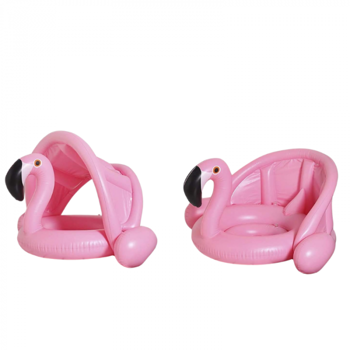 Barcuta cu parasolar detasabil - Flamingo roz [2]