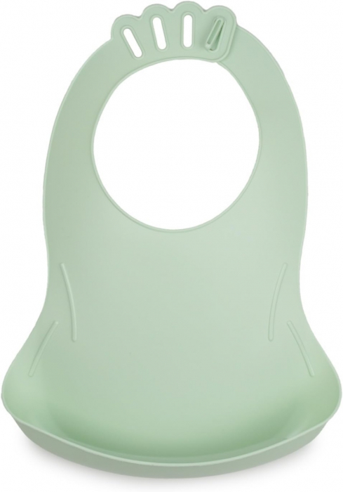 Baveta pentru bebelusi cu sistem colector al hranei culoarea verde celadon [1]