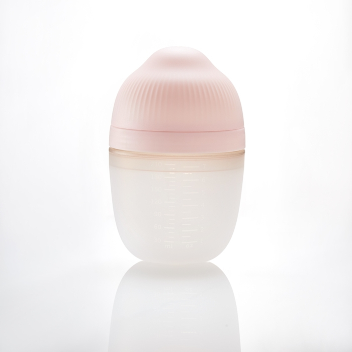 Biberon Anticolici Mombella Breast-Like, 210ml, Tetina M flux mediu, 100% Silicon, Old Roze [5]