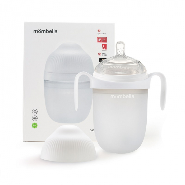 Biberon Anticolici Mombella Breast-Like, 300ml, Tetina 360Ã‚Â° XL Flux Consistent, 100% Silicon, Ivory [4]