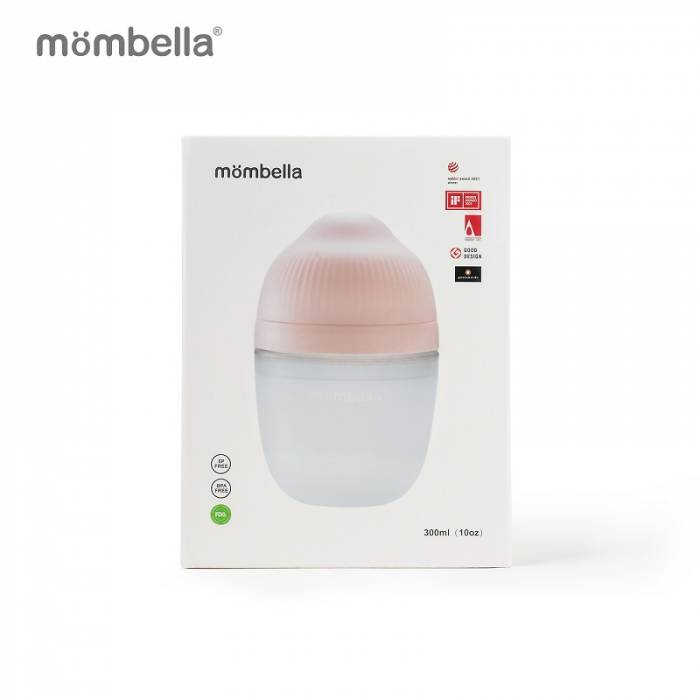 Biberon Anticolici Mombella Breast-Like, 300ml, Tetina 360Ã‚Â° XL Flux Consistent, 100% Silicon, Old Roze [5]