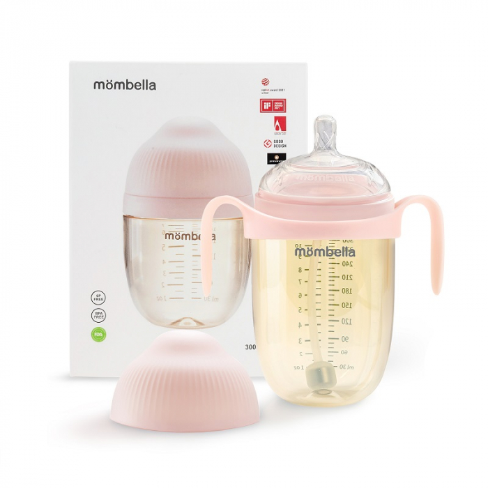 Biberon Anticolici Mombella Breast-Like, 300ml, Tetina 360Ã‚Â° XL Flux Consistent, PPSU, Old Roze [5]