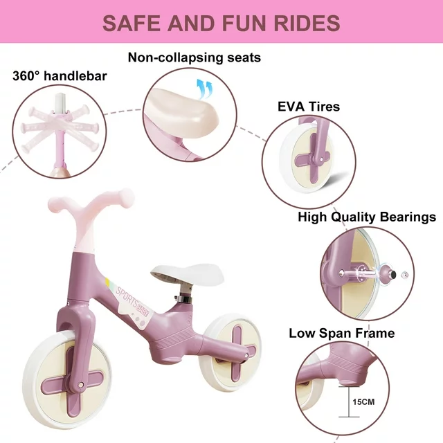 Bicicleta de Echilibru fara Pedale Happy Baby cu Roti de Cauciuc [14]