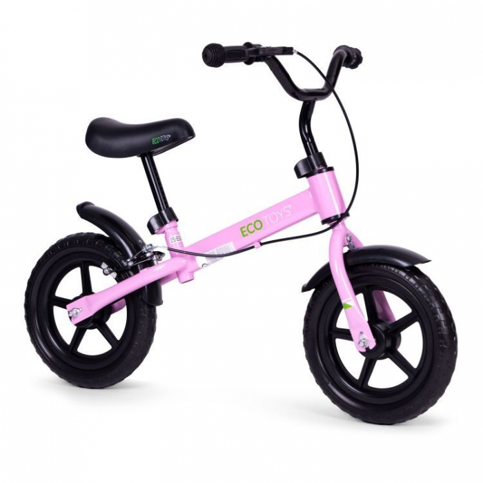 Bicicleta fara pedale cu frana de mana si roti din spuma EVA Ecotoys YM-BB-3 - Roz [1]