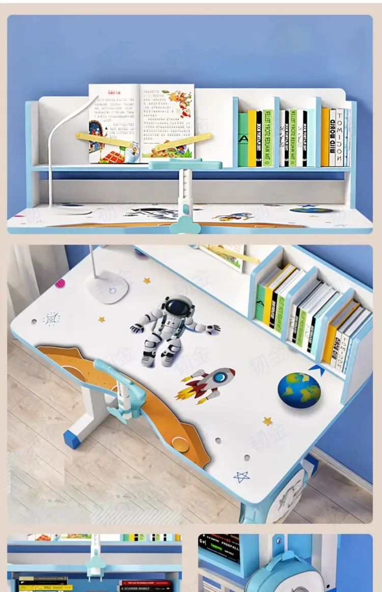 Birou Personalizat pentru Copii din MDF cu Inaltime Ajustabila, Model Astronaut [2]