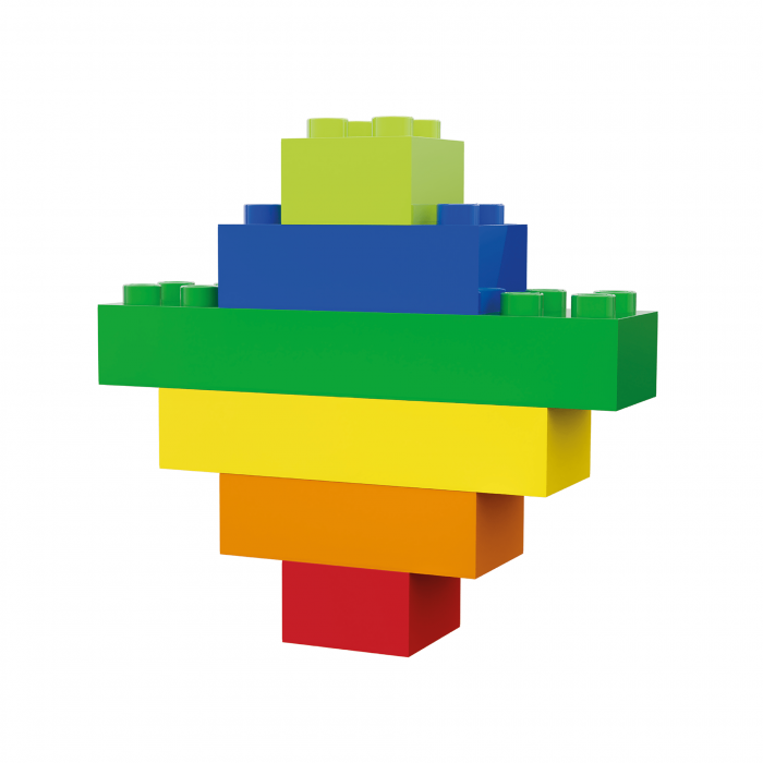 Cuburi colorate de construit Hubelino tip lego (120 piese) [4]