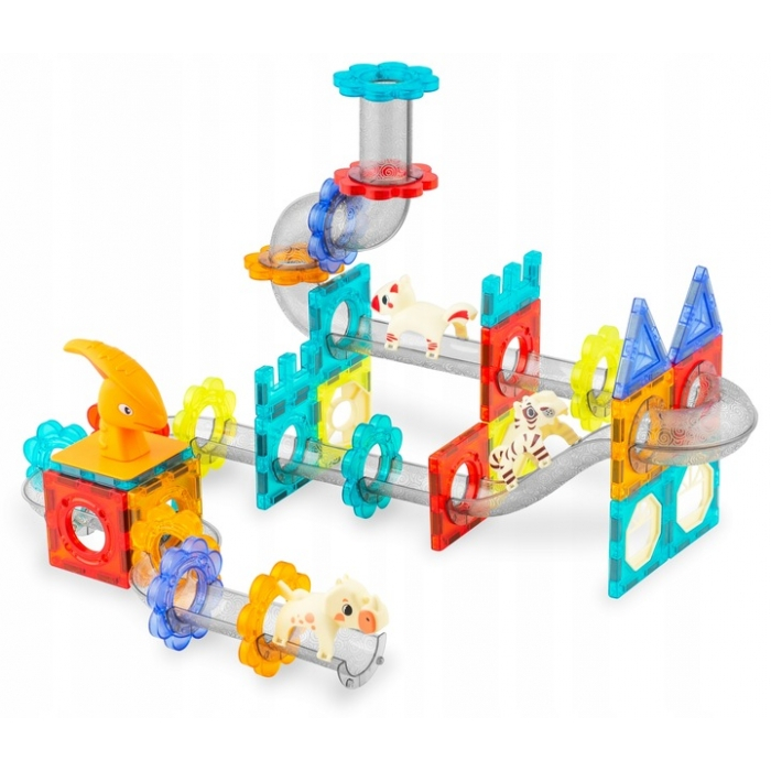 Blocuri magnetice cu tobogan, 153 elemente, Dinozauri Ricokids RK-764 [1]