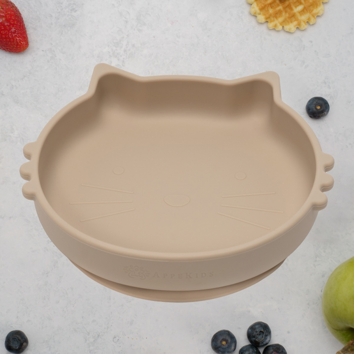 Bol din silicon, AppeKids, Kitty II - Bubble Beige [1]