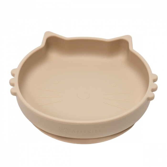 Bol din silicon, AppeKids, Kitty II - Bubble Beige [6]
