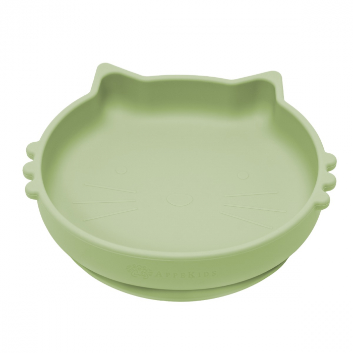 Bol din silicon, AppeKids, Kitty II - Raw Green [6]