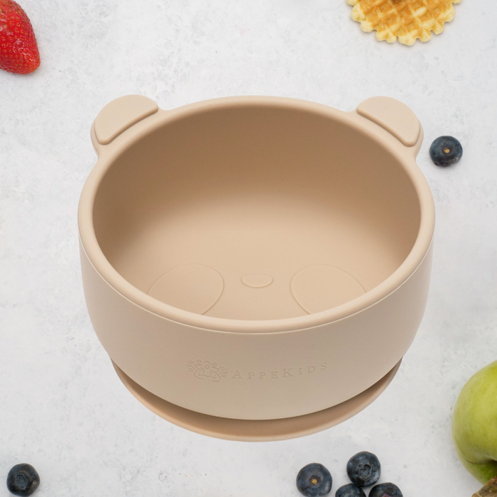 Bol din silicon cu ventuza, AppeKids, The Little Bear - Bubble Beige [1]