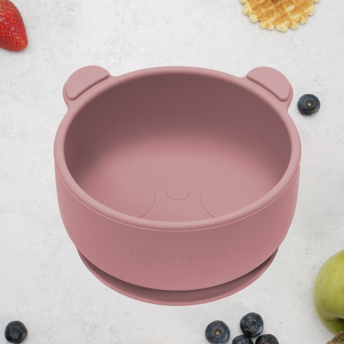 Bol din silicon cu ventuza, AppeKids, The Little Bear - Old Rose [1]