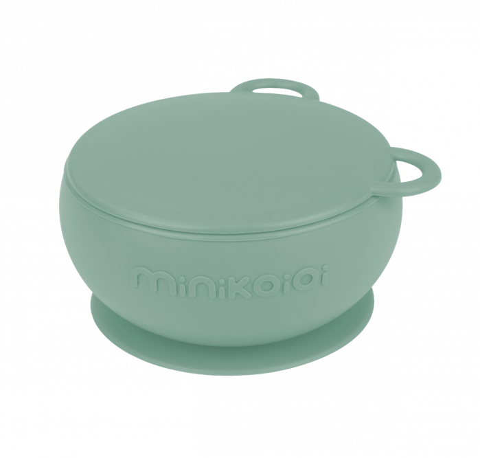 Bol Minikoioi cu Ventuza si Capac, 100% Premium Silicone – River Green [3]