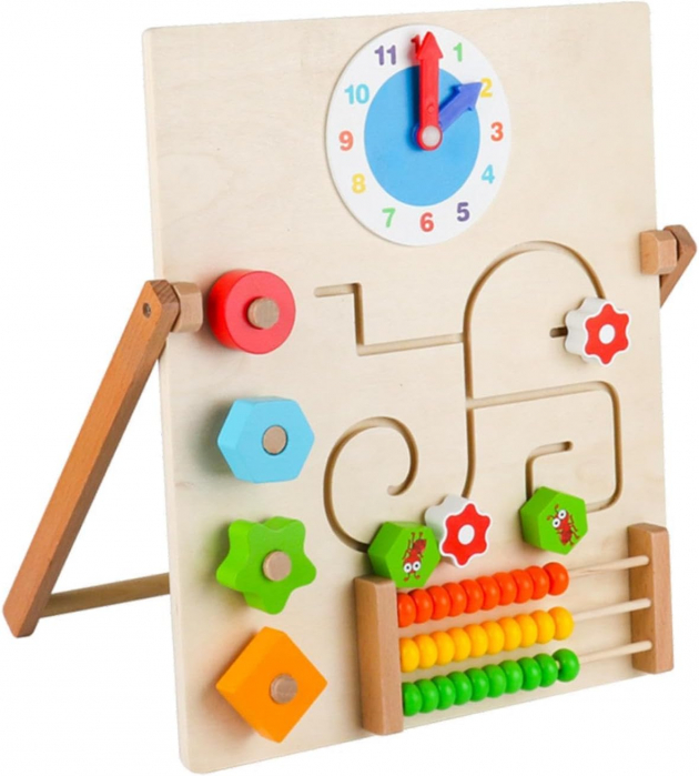 Busy Board din Lemn cu Ceas si Activitati Interactive [1]