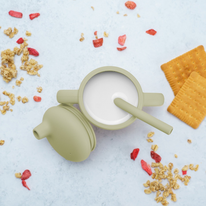 Cana din silicon cu pai, AppeKids - Raw Green [4]