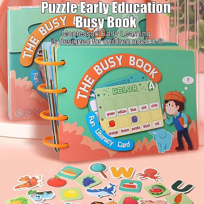 Carte educativa cu stickere reutilizabile The Busy Book, 20 pagini [2]
