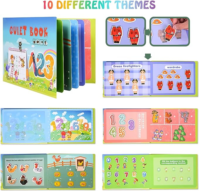 Carte educativa Montessori cu stickere reutilizabile, diverse modele, 10 pagini [12]