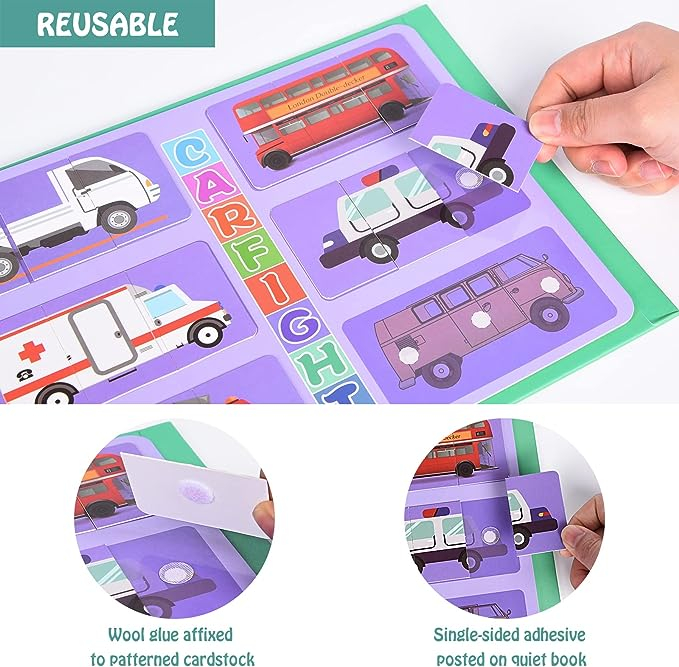 Carte educativa Montessori cu stickere reutilizabile, diverse modele, 10 pagini [19]