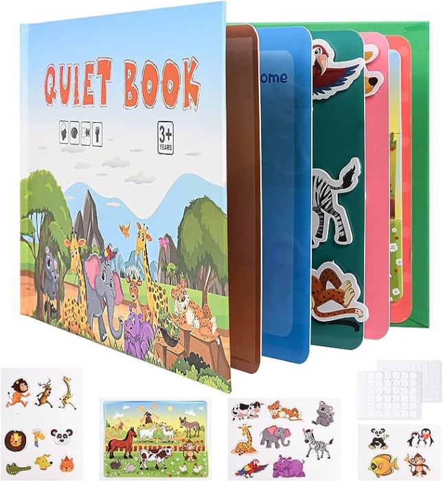 Carte educativa Montessori cu stickere reutilizabile, diverse modele, 10 pagini [2]
