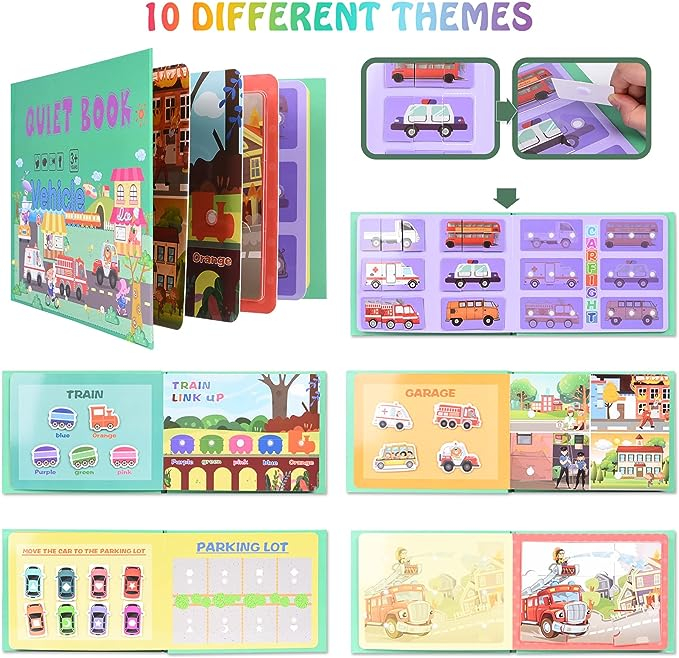 Carte educativa Montessori cu stickere reutilizabile, diverse modele, 10 pagini [20]